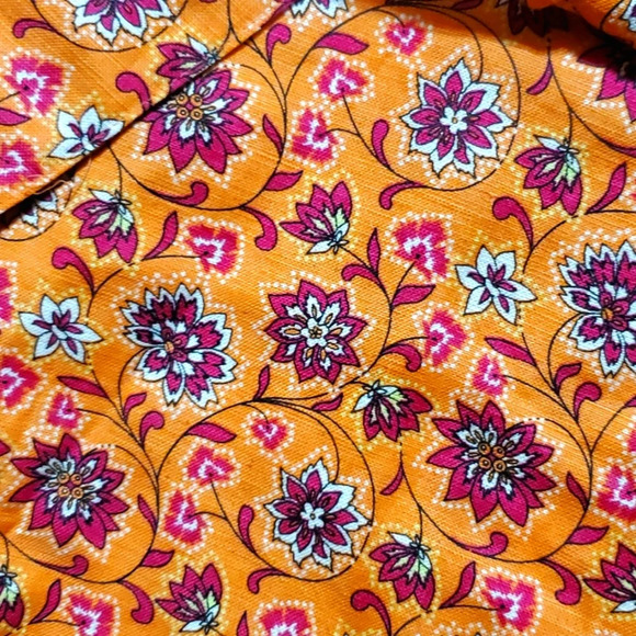 Chadwicks linen blend wide leg tie front lagenlook floral pants - Picture 4 of 7